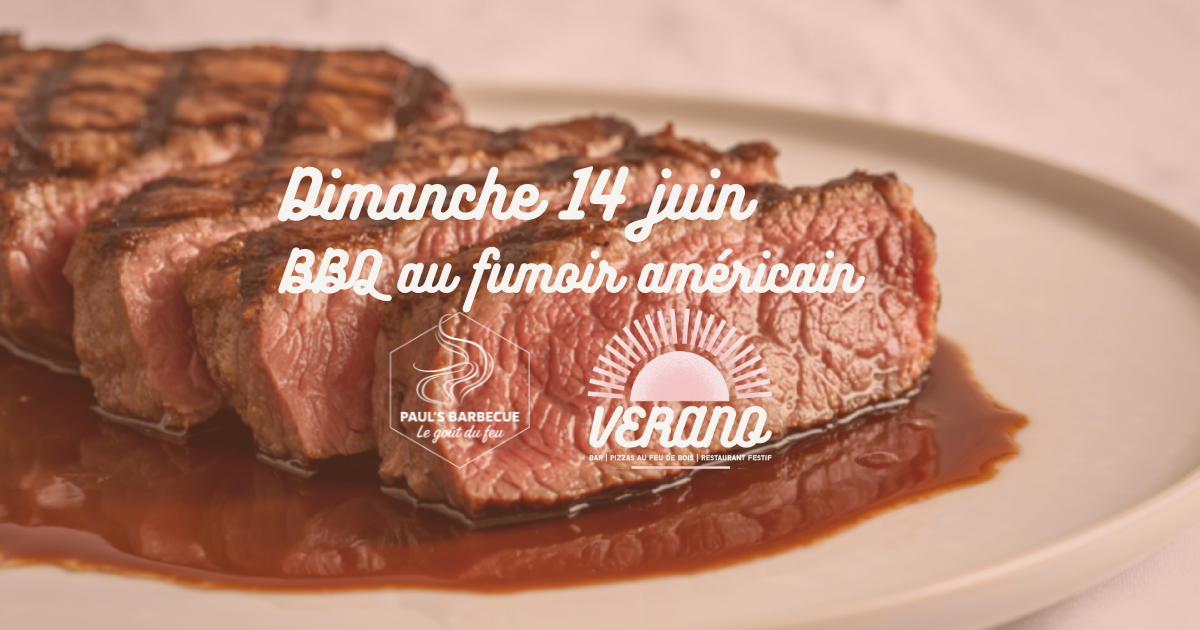 Merlan de boeuf Angus au fumoir américain — BBQ dominical au Verano dans les Pierres Dorées